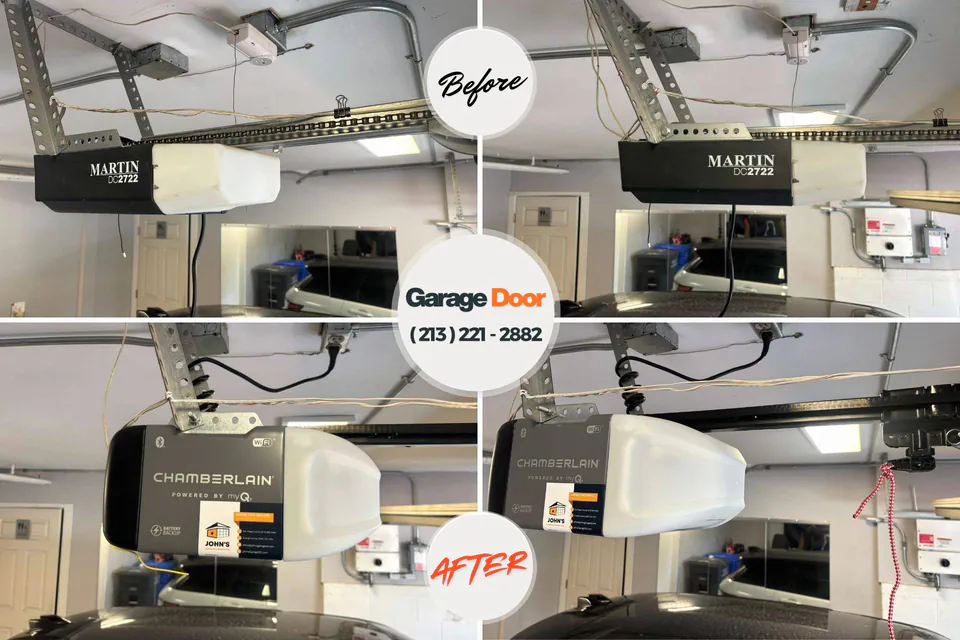 Before and after: garage door repair Bainbridge, GA